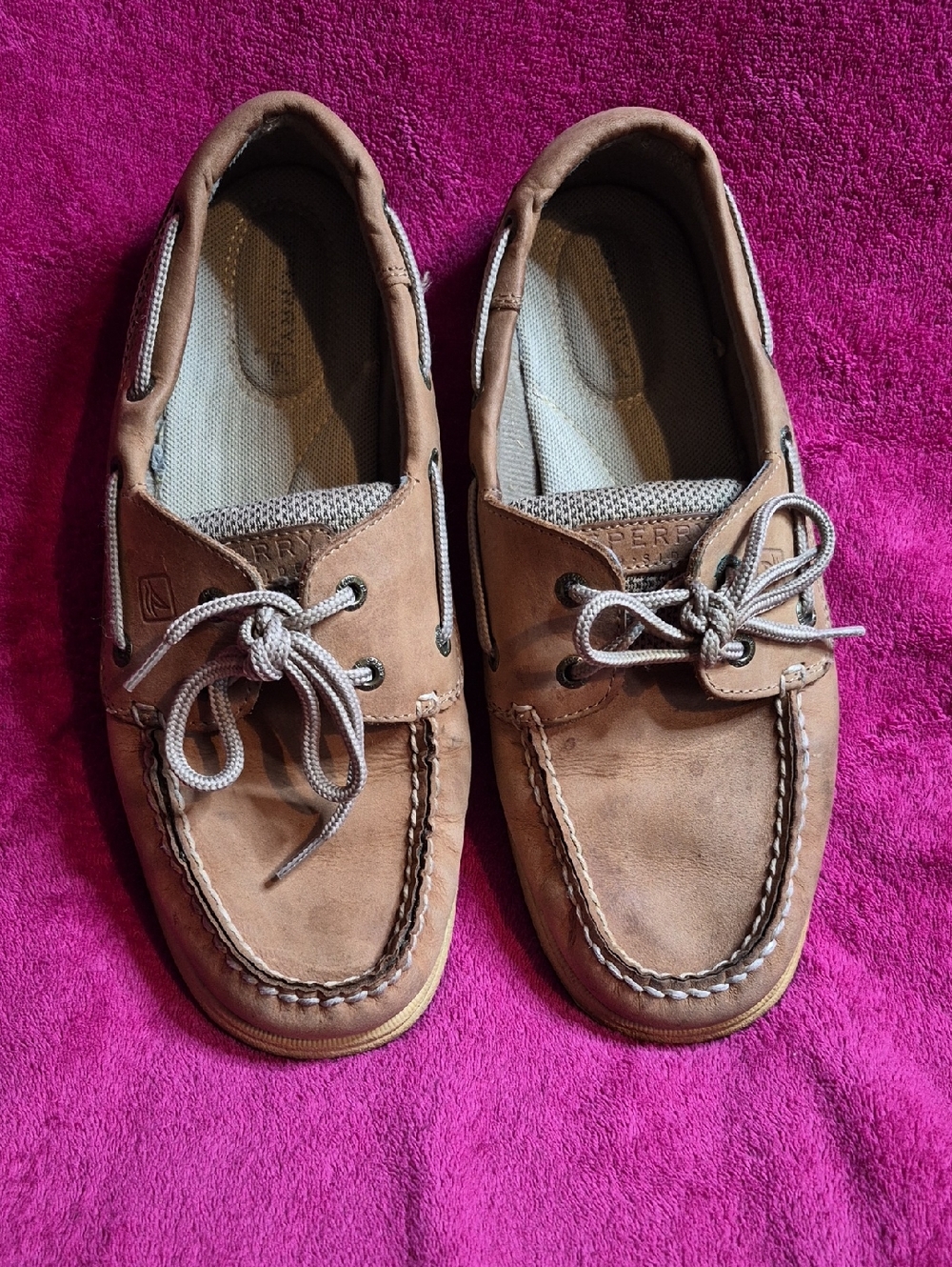 Sperry Tan Nubuck Leather Deck Shoes